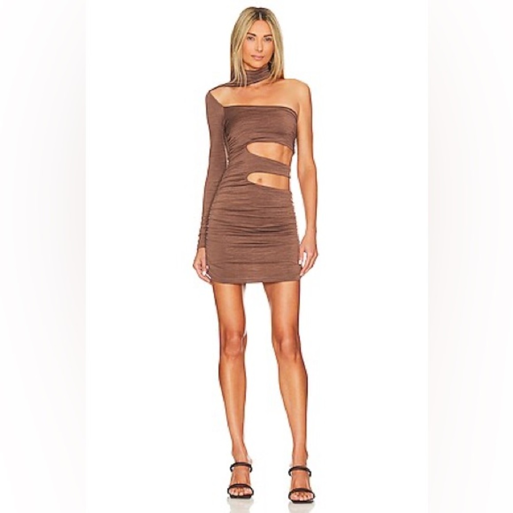 REVOLVE Chocolate One-Shoulder Dress